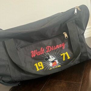 Disney Parks Black Travel Duffel with Mickey Tag